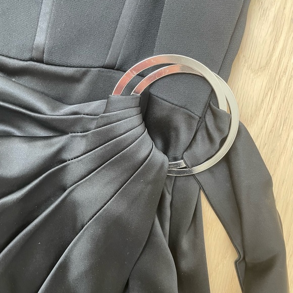 JONATHAN SIMKHAI CREPE SATIN BUSTIER WRAP DRESS - Picture 7 of 10